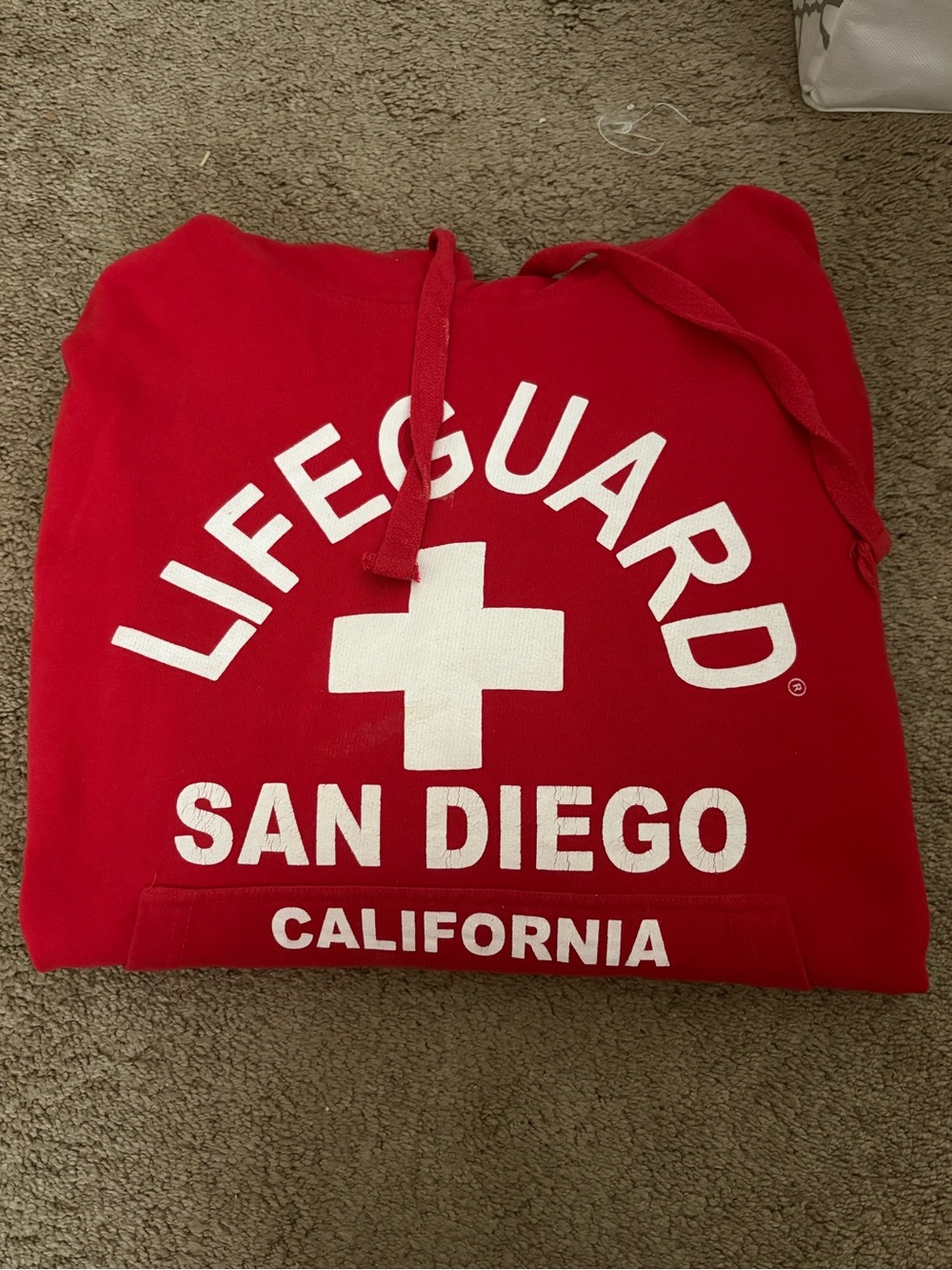 Red Lifeguard San Diego California Hoodie